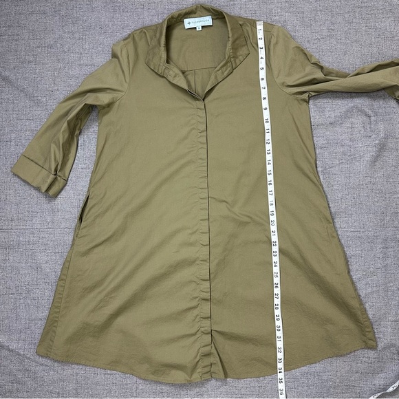 Tuckernuck Charlie Stand Collar Sage Green Shirt Dress Size M - Picture 14 of 16